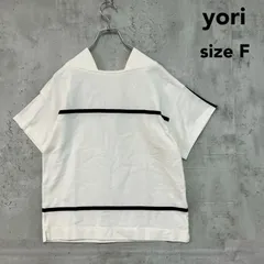 yori ヨリ ボーダーカットソー Tシャツ 半袖 トップス フリーサイズ 日本製 コットン100％ レディース 白 黒 ホワイト ブラック カジュアル きれいめ おしゃれ 大人可愛い シンプル 春夏 通勤 通学 デイリー ★ ■◆のサムネイル