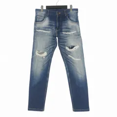 ダブルジェイケイ wjk tight knit-denim RP ダメージ加工 リペア タイトニットデニムパンツ ジーンズ M インディゴ 5823 dj05cのサムネイル