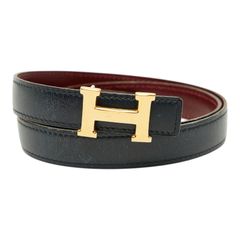 HERMES (エルメス) コンスタンス レザーベルト レッド×ブラック ボッ