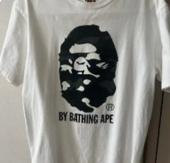 A BATHING APE カモフラ柄猿プリント Tシャツ ホワイト M - メルカリ