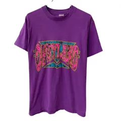 90s USA製 FRUIT OF THE LOOM 半袖 プリントTシャツ M パープル フルーツオブザルーム プルオーバー 90年代 カットソー 夏物 a807-5840のサムネイル
