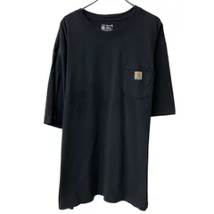 Carhartt 半袖 ロゴTシャツ 3XL ブラック カーハート プルオーバー クルーネック 胸ポケット ロゴ刺繍 カットソー 夏物 a807-5850のサムネイル