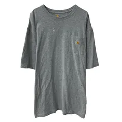 Carhartt 半袖 ロゴTシャツ 3XL グレー カーハート プルオーバー クルーネック 胸ポケット ロゴ刺繍 カットソー 夏物 a807-5853のサムネイル