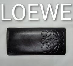 美品 ロエベ リピートアナグラム レザー キーケース ブラック 袋付き