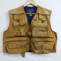 Alltmor フィッシング ベスト マルチポケット アウトドア ギミック キャンプ 多機能 釣り 古着 VINTAGE ブラウン G355のサムネイル