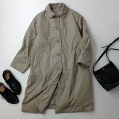 MUJI 無印良品 木の実からつくったカポック混中わたステンカラーコートカーキ /26Fのサムネイル