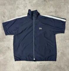 90年代 STUSSY ステューシー 半袖 ウィンドブレーカー ネイビーのサムネイル