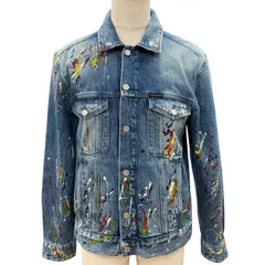 【ドンドン見直し】美品▼Calvin klein Jeans カルバンクラインジーンズ ラフシモンズ期 ペイントデザイン デニムジャケット L 正規品のサムネイル