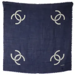 【CHANEL】シャネル ココマーク シルク 紺 レディース スカーフのサムネイル