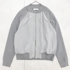 MaxMara マックスマーラ ブルゾン ジャケット 異素材 切替 シルク レーヨン ポリエステル グレー ルーマニア製 レディース M b02146のサムネイル