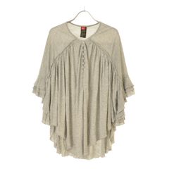 【DOUBLESTANDARDCLOTHING】2833021 ヘンリーネック ギャザー ポンチョ風七分袖カットソー