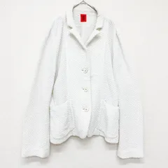 ◎HaaT ISSEY MIYAKE ハート イッセイミヤケ ニットジャケット コットン ナイロン ホワイト 日本製 レディース 3 b01955のサムネイル