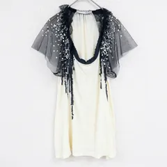 VALENTINO  ヴァレンティノ ブラウス カットソー チュールレース スパンコール レーヨン アイボリー オフホワイト レディース 6 b01882のサムネイル