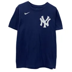 NIKE 半袖 プリントTシャツ M ネイビー ナイキ プルオーバー 両面プリント 背番号 ニューヨークヤンキース バックプリント 夏物 a807-5871のサムネイル