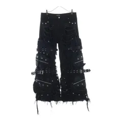 NO BRAND (ノーブランド) MMOPTION (ミリオプション) ダメージ加工 コットン ワイド リメイクカスタムデニムパンツのサムネイル