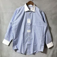 未使用 CHAPS RALPH LAUREN チャップス ラルフローレン Wrinkle Free ノンアイロン クレリック ドレスシャツ size.42-82 ブルー ストライプのサムネイル