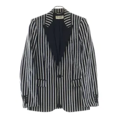 SAINT LAURENT PARIS (サンローランパリ) 13AW ストライプ柄 コーティング テーラードジャケット ブラック/ホワイト 310542 YUN59のサムネイル