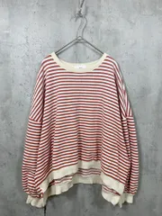 SELECT MOCA セレクトモカ ボーダーオーバーシルエットプルオーバー スウェット sizeF/赤×白 ■■ レディースのサムネイル