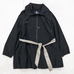 Aquascutum アクアスキュータム ブルゾン コート フロントジップ チェック柄ベルト ポリエステル ブラック レディース 大きいサイズ 14 b01306のサムネイル