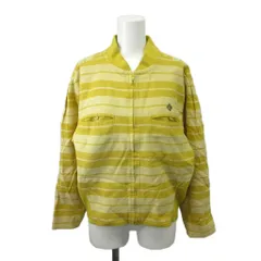 クリスチャンディオール Christian Dior SPORTS ヴィンテージ ジャケット ブルゾン 上着 ウール M マスタード ボーダー柄 長袖 ワッペン 05A 10 60 /AY ■GY47のサムネイル