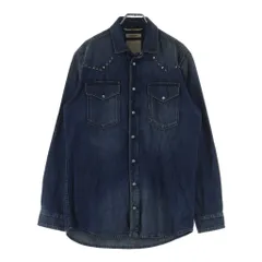 VALENTINO (ヴァレンティノ) スタッズ付き ボタンフライデニム 長袖シャツ インディゴ PV3DB93J4P6のサムネイル