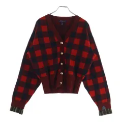 LOUIS VUITTON (ルイヴィトン) 25AW RW252WB C88 ウール グラフィックチェック カーディガン レディース ブラック/レッドのサムネイル
