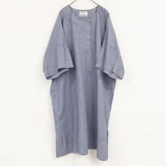 Acne Studios アクネ ストゥディオズ ワンピース ストライプ オーバーサイズ コットン ブルー ネイビー ポルトガル製 レディース 38 a00089のサムネイル