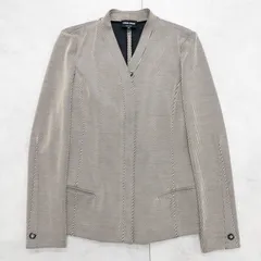GIORGIOARMANI ジョルジオアルマーニ 2020年 ノーカラージャケット フロントジップ ウール ナイロン ベージュ ブラウン イタリア製 レディース 38 b01384のサムネイル