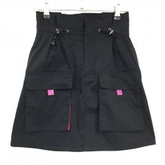 美品】マークアンドロナ スカート 黒 サイドリブニット ストレッチ