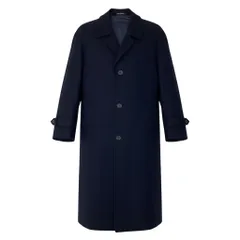 2g14 Ermenegildo Zegna エルメネジルドゼニア チェスターコート ロングコート サイズ50 ネイビー ウール100％ メンズ 紳士服o07tのサムネイル