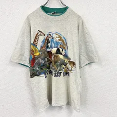 CALCRU　カルクルー　半袖プリントTシャツ　シングルステッチ　ヴィンテージ　霜降りグレー　Lサイズ　古着のサムネイル