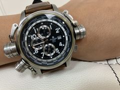 Aeromatic1912 A1328 超大型66.6mm ワールドタイム クロノグラフ 