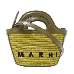 マルニ MARNI バッグ レディース ブランド ハンドバッグ ショルダーバッグ 2way レザー ラフィア トロピカリアバッグ マイクロ カーキグリーン ミニバッグ 斜めがけ 小さめ おしゃれ 可愛い おでかけ 【中古】のサムネイル