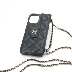 シャネル CHANEL 携帯・スマホアクセサリー ブラック ゴールド ココマーク マトラッセ iPhoneケース チェーンのサムネイル