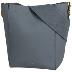 【在庫一掃】 セリーヌ CELINE サングル バケット スモール ショルダーバッグ レザー ライトブルー レディース 【中古】のサムネイル