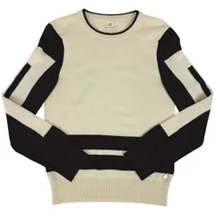 【在庫一掃】 エルメス HERMES ロゴ ラウンドネック セーター トップス カシミヤ ホワイト ブラック レディース 【中古】のサムネイル