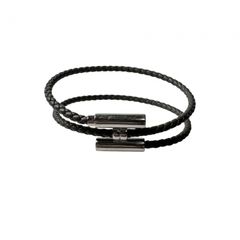 HERMES ブレスレット トゥルニ トレッセ 編込み マットブラック T3