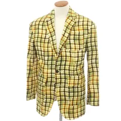 【新品】ディースクエアード DSQUARED2 コットン プリント テーラードジャケット イエローxグリーン【サイズ46】【メンズ】のサムネイル