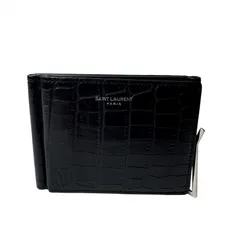 サンローラン Saint Laurent クロコ型押し 三つ折り マネークリップ メンズのサムネイル