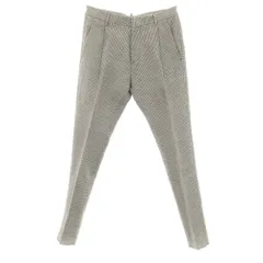 【新品】ディースクエアード DSQUARED2 リネンコットン チェック カジュアルスラックスパンツ ホワイトxオレンジ系【サイズ46】【メンズ】のサムネイル