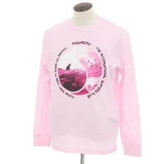 【新品アウトレット】ディースクエアード DSQUARED2 コットン クルーネック 長袖Ｔシャツ ライトピンク【サイズL】【メンズ】のサムネイル