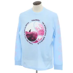 【新品アウトレット】ディースクエアード DSQUARED2 コットン クルーネック 長袖Ｔシャツ ライトブルー【サイズXL】【メンズ】のサムネイル