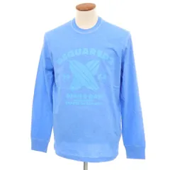 【新品】ディースクエアード DSQUARED2 コットン クルーネック 長袖Ｔシャツ ブルー【サイズM】【メンズ】のサムネイル