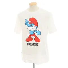 【新品】ディースクエアード DSQUARED2 × THE SMURFS コットン クルーネック 半袖Ｔシャツ ホワイト【サイズS】【メンズ】のサムネイル