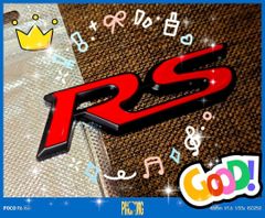 ★ブラック レッド RS エンブレム 金属製 高品質な RSエンブレム B2