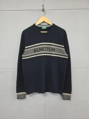 BENETTON ベネトン 全面 ロゴ バイカラー ラウンド ニットのサムネイル