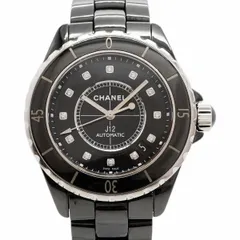 【6wgb0091】シャネル J12 ダイヤ H1626 黒文字盤【中古】腕時計 メンズのサムネイル