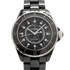 【6wgb0147】シャネル J12 ダイヤ H1626 黒文字盤【中古】腕時計 メンズのサムネイル