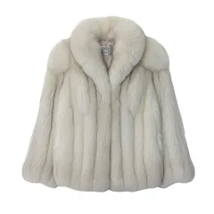 69g14 SAGA FOX サガフォックス 銀サガ ブルーフォックス ファーコート サイズ11 ホワイト 最高級本毛皮 Fox Fur Coatt18rのサムネイル