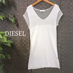 DIESEL ディーゼル 半袖カットソー ホワイト シースルー　スリーブ レディース　シアー　ワンピースのサムネイル